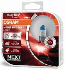 Osram OSRAM H3 12V 55W PK22s NIGHT BREAKERLASER plus 150procent více světla 2ks 64151NL-HCB
