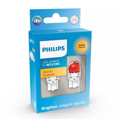 Philips Philips LED W21/5W 12V 2.5/0.5W Ultinon Pro6000 SI Amber Intense 2ks 11066AU60X2