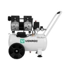 VONROC VONROC Tichý vzduchový kompresor - 57,5 dB | 24 Lt - bez oleje - 750 W - Bílý