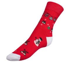 Bellatex Ponožky Vánoce - 39-42 - červená, bílá