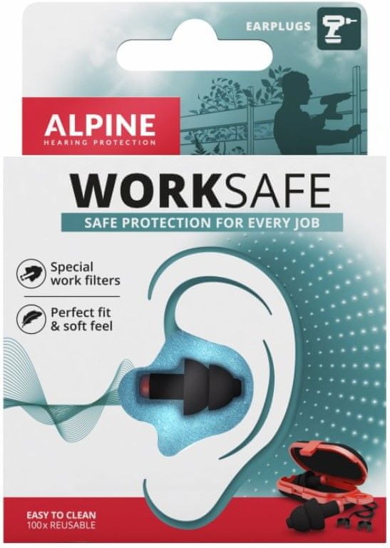 Levně ALPINE Hearing WorkSafe, špunty do uší do hlučného pracovního prostředí
