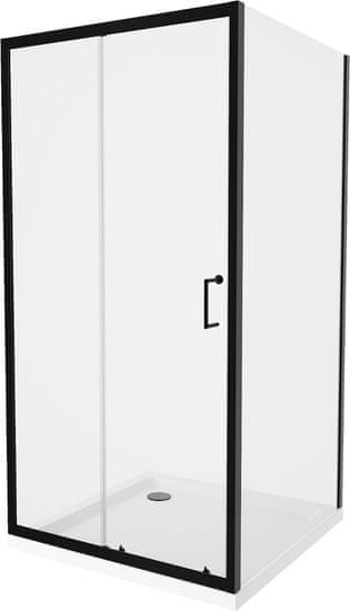 Mexen Apia sprchový kout 90x90, transparent, černá + vanička se sifonem (840-090-090-70-00-4010B)