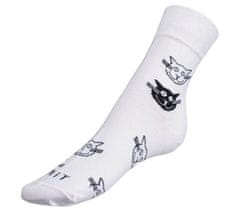 Bellatex Ponožky Kočky bílé - 39-42 - bílá, černá