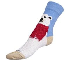 Bellatex Ponožky dětské Lední medvěd - 25-29 - bílá, modrá