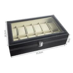 MG Organizer box na hodinky 12ks, černý