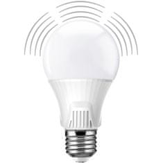 Kobi LED žárovka E27 A60 9W = 60W 810lm 4000K Neutrální bílá se senzorem pohybu a soumraku