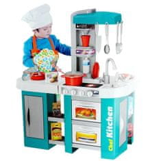 iMex Toys dětská kuchyňka s tekoucí vodou a lednicí tyrkysová