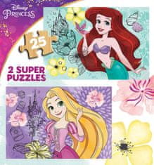 Educa Dřevěné puzzle Disney princezny 2x25 dílků