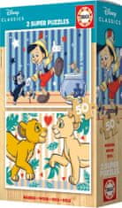 Educa Dřevěné puzzle Disney klasika 2x50 dílků