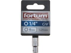 Fortum Hlavice nástrčná 1/4", 6mm, L 25mm