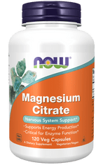 NOW Foods Magnesium Citrate (hořčík citrát), 400 mg, 120 rostlinných kapslí