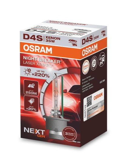 Osram OSRAM D4S 42V XENARC NIGHT BREAKER LASER plus 220procent 3 roky záruka 1ks 66440XNN