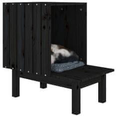 Greatstore Domeček pro kočky černá 60 x 36 x 60 cm masivní borové dřevo