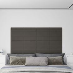 Vidaxl Nástěnné panely 12 ks tmavě šedé 90 x 15 cm samet 1,62 m²