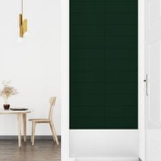 Greatstore Nástěnné panely 12 ks tmavě zelené 90 x 15 cm samet 1,62 m²