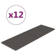 Vidaxl Nástěnné panely 12 ks tmavě šedé 90 x 30 cm textil 3,24 m²