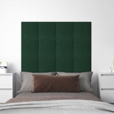 Vidaxl Nástěnné panely 12 ks tmavě zelené 30 x 30 cm textil 1,08 m²