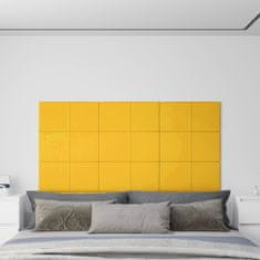 Greatstore Nástěnné panely 12 ks žluté 60 x 30 cm samet 2,16 m²