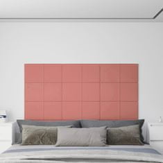 Greatstore Nástěnné panely 12 ks růžové 60 x 30 cm samet 2,16 m²