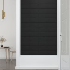Greatstore Nástěnné panely 12 ks černé 60 x 15 cm textil 1,08 m²