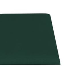 Vidaxl Nástěnné panely 12 ks tmavě zelené 60 x 15 cm textil 1,08 m²