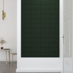 Vidaxl Nástěnné panely 12 ks tmavě zelené 30 x 15 cm samet 0,54 m²