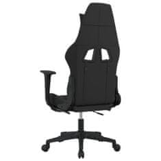 shumee Herní židle s podnožkou černá a světle šedá textil
