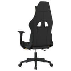 Vidaxl Herní židle s podnožkou černá a žlutá textil