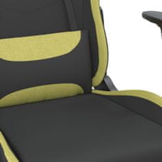 Vidaxl Herní židle s podnožkou černá a světle zelená textil