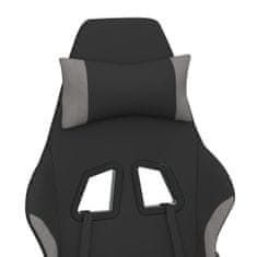 Vidaxl Otočná herní židle s podnožkou černá a světle šedá textil