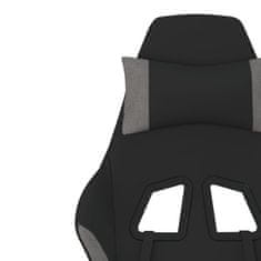 Vidaxl Otočná herní židle s podnožkou černá a světle šedá textil