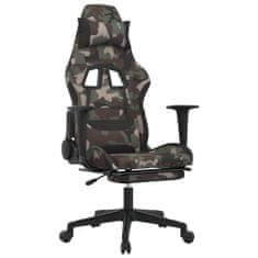 Vidaxl Herní židle s podnožkou maskáčová a černá textil