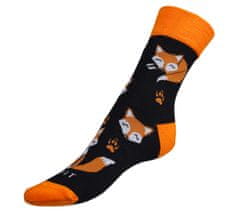 Bellatex Ponožky Liška - 39-42 - černá, oranžová
