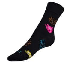 Bellatex Ponožky Kočky barevné - 35-38 - černá
