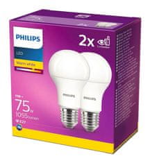Philips 2x LED žárovka E27 A60 11W = 75W 1055lm 2700K Teplá bílá