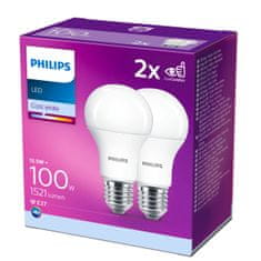 Philips 2x LED žárovka E27 A60 12,5W = 100W 1521lm 4000K Neutrální bílá