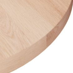 Greatstore Kulatá stolní deska Ø50x2,5 cm masivní dub bez povrchové úpravy