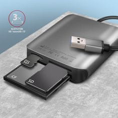 CRE-S3, USB-A 3.2 Gen 1 - SUPERSPEED čtečka karet, 3-slot & lun SD/microSD/CF, podpora UHS-II