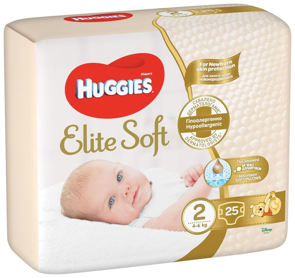 Huggies Elite Soft 2 Newborn (4-6 kg) 24 ks