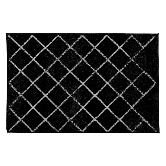 KONDELA Koberec, černá/vzor, 133x190 cm, MATES TYP 1