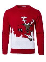 Wayfarer Vánoční svetr se sobem Drunk Reindeer červený XL