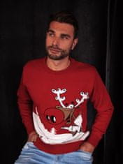 Wayfarer Vánoční svetr se sobem Drunk Reindeer červený XL