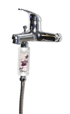 Sprchové krystaly ametyst, křišťál, růženín: Kristall Vital Dusche - vitalizace vody pro Vaši sprchu