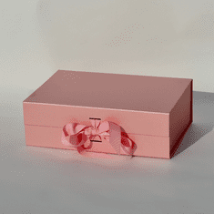 My Best Care Velká růžová dárková krabice s magnetickým víkem a vyměnitelnou stuhou