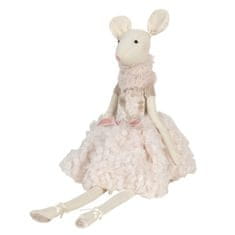 Clayre & Eef Dekorace - sedící myš v rùžových šatech Lotte