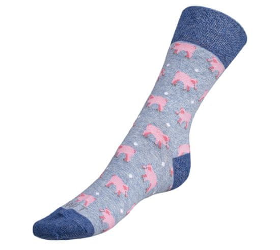 Bellatex Ponožky Prasátka - 35-38 - modrá, růžová