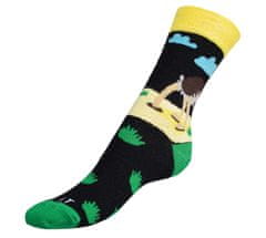 Bellatex Ponožky Pštros - 39-42 - černá, žlutá, zelená