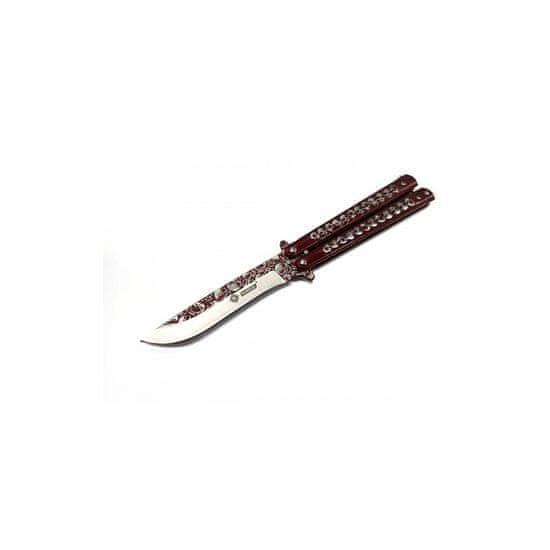 Kandar Skládací motýlkový nůž, SKULLS 23 cm T-1025