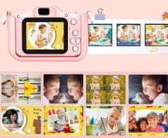 Dexxer ABC1 Dětský digitální fotoaparát s motivem kočičky + SD - Růžový 