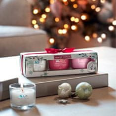 Decor By Glassor Vánoční dárková sada 3 skleněných votivních svíček